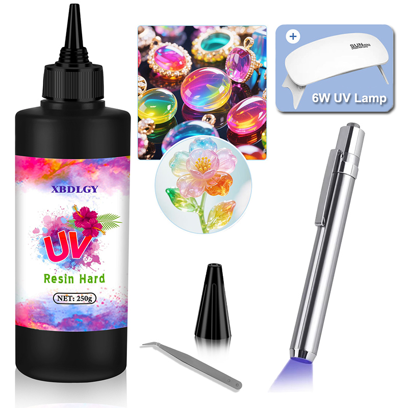 Resin Art Light - 200g/250g/500g UV Reçine Sert Yapıştırıcı, DIY