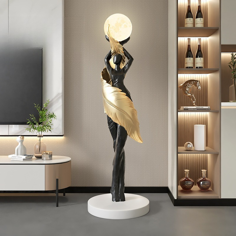 Resin Art On Floor - Büyük Giriş Zemin Lambaları Hediye Soyut