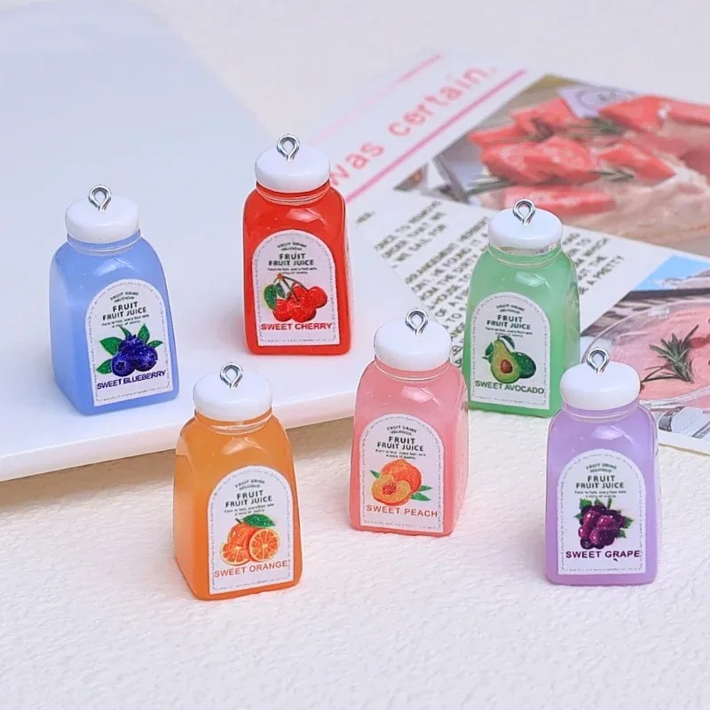Resin Art Bottle - 10 Adet Kawaii Mini 3D Kiraz