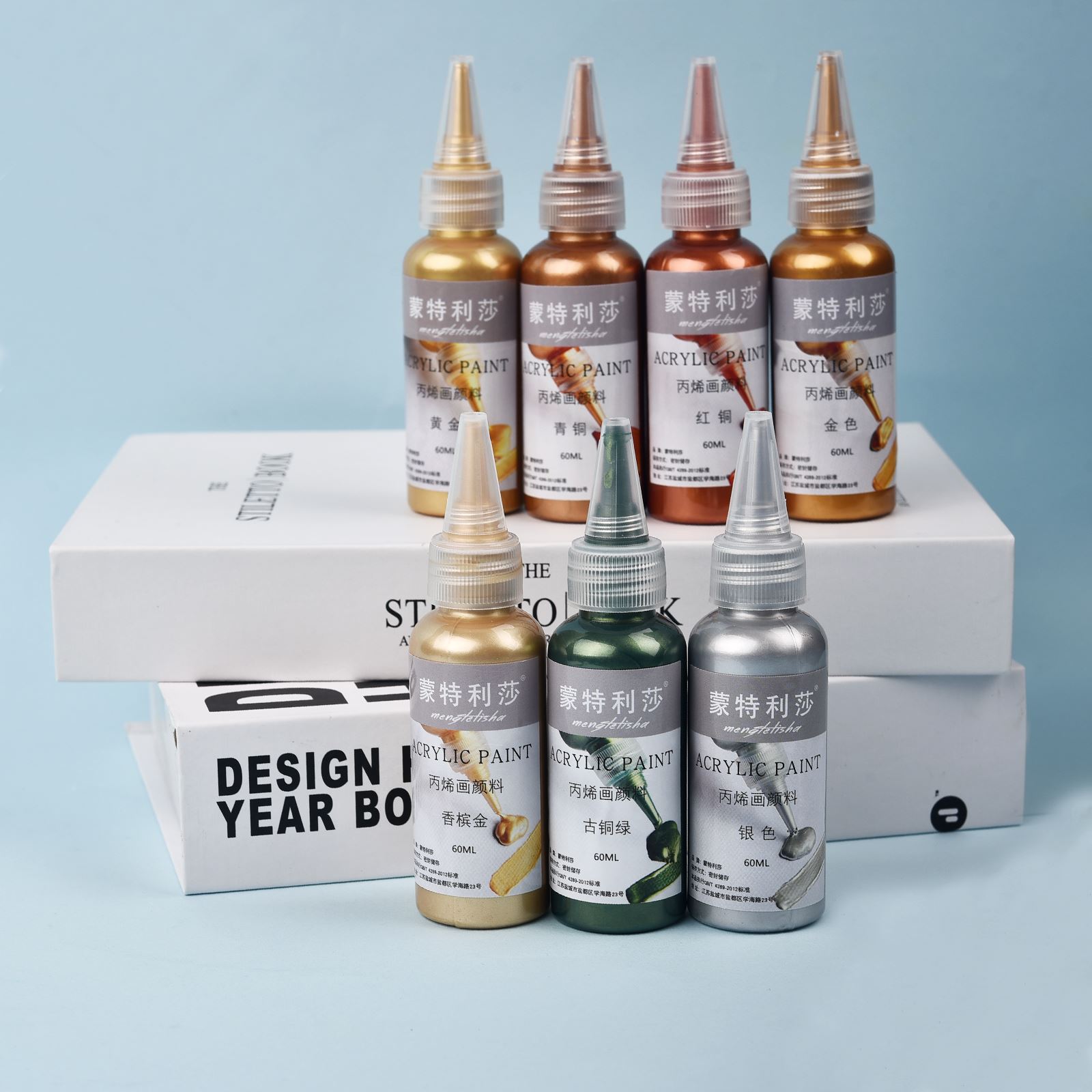 Resin Art Bottle - 7 renk 60ml/şişe metalik pearlitik akrilik