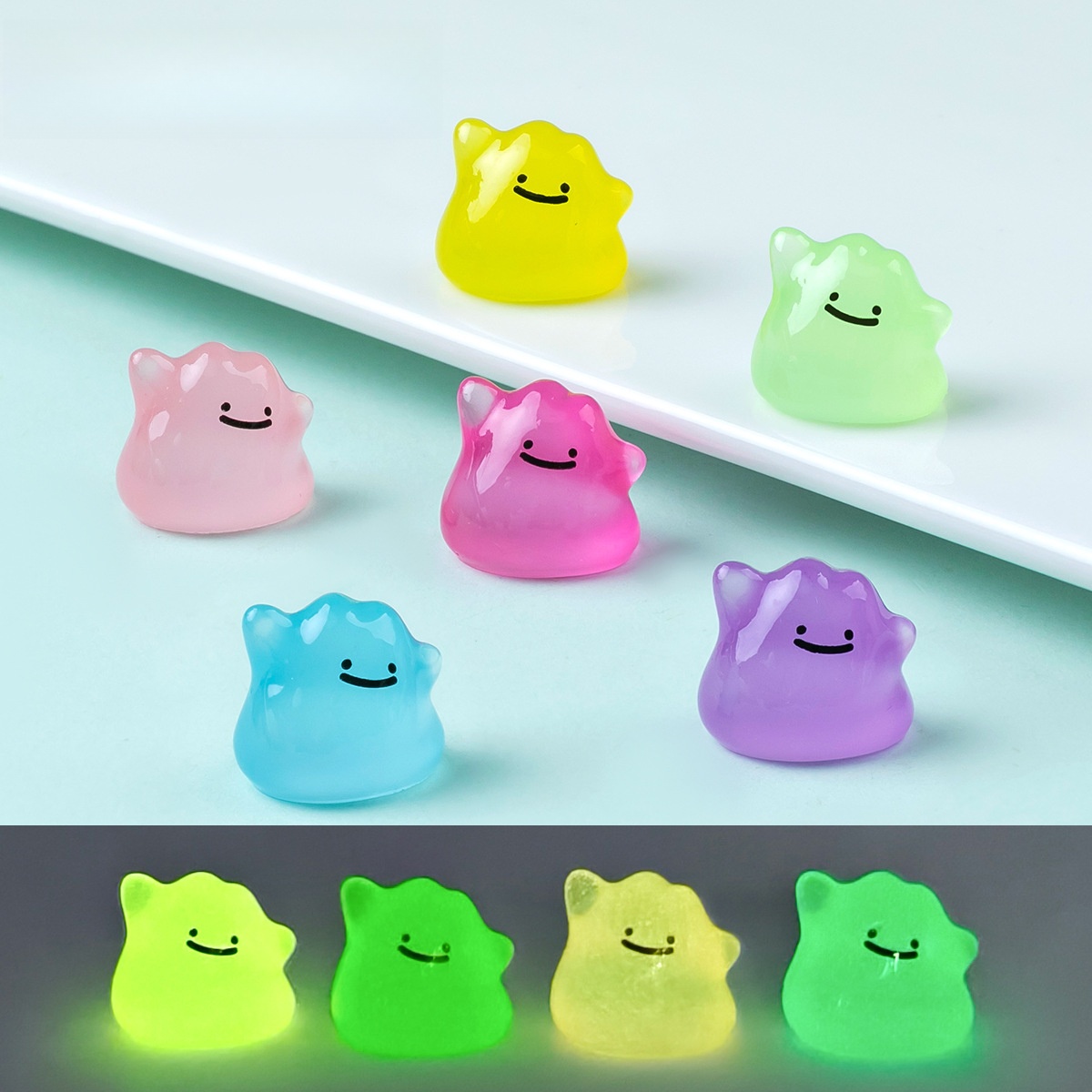 Resin Art Light - 6 adet/takım Kawaii 1.5 cm Aydınlık