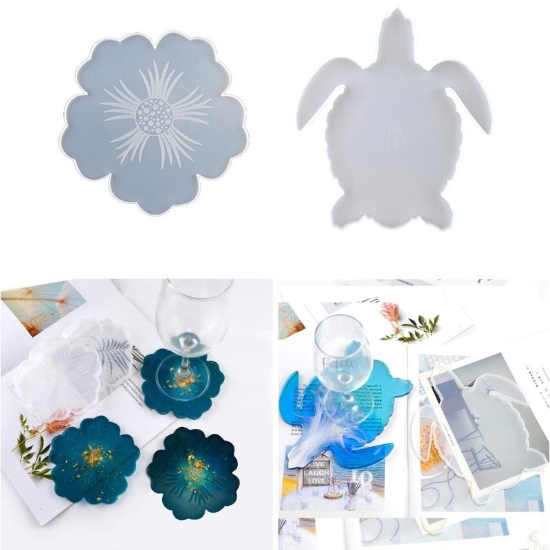 Resin Art Geode - R3mc 2pcs diy çiçek şekli silikon