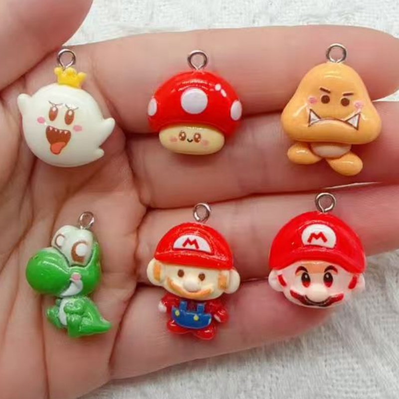 Resin Art Jewellery Kit - 10 adet reçine karikatür kolye ucu,