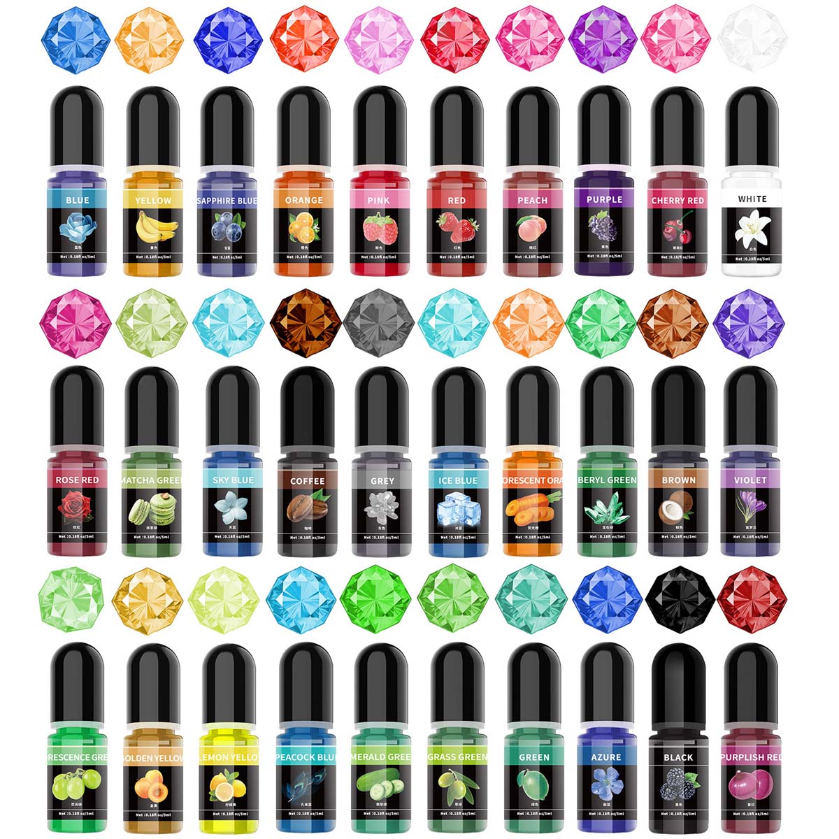 Resin Art Bottle - 5 ml/şişe Epoksi Reçine Pigment Sıvı