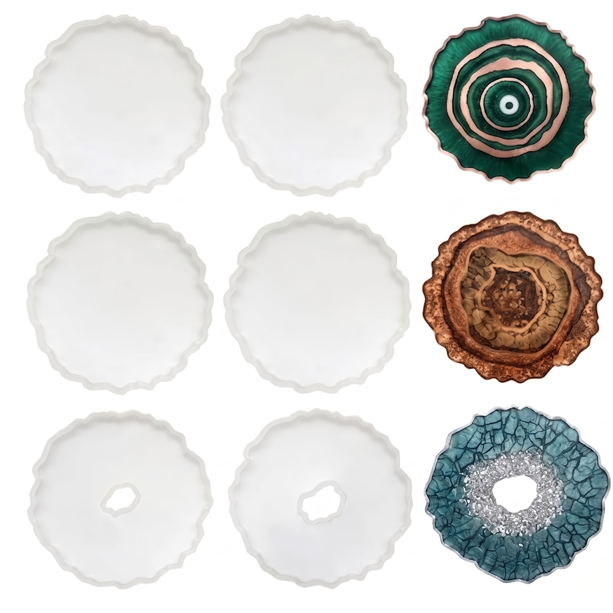 Resin Art Geode - 6 adet Düzensiz Akik Geod Bardak